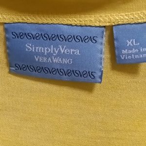 FINAL PRICE NWT Simply Vera Wang blouse w frayed layered neckline hem & sleeves